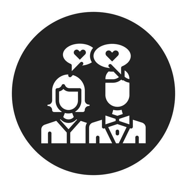 Imagen vectorial del icono de la confesión de amor Se puede usar para la aplicación de citas