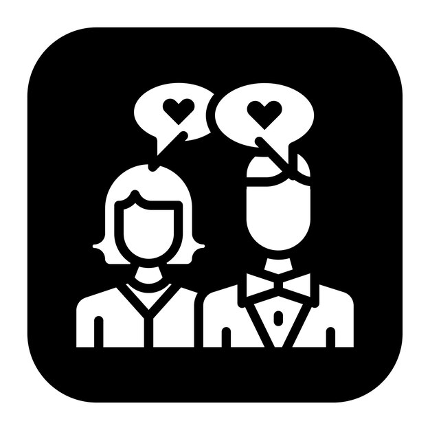 Imagen vectorial del icono de la confesión de amor Se puede usar para la aplicación de citas