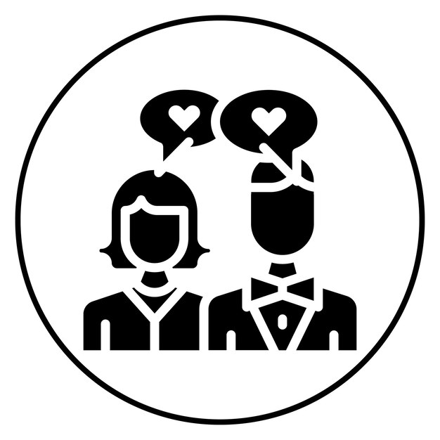 Imagen vectorial del icono de la confesión de amor Se puede usar para la aplicación de citas
