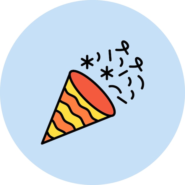 Imagen vectorial de icono de confeti Se puede usar para el Año Nuevo