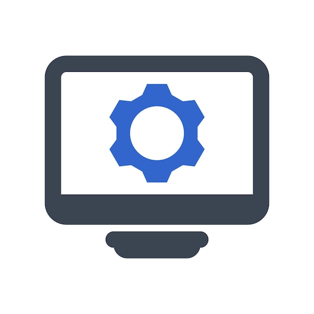 Imagen vectorial del icono de la configuración de la computadora