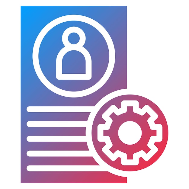 Imagen vectorial del icono de la configuración de la cuenta Se puede utilizar para la incorporación empresarial