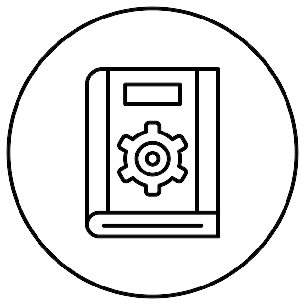 Imagen vectorial del icono de la configuración del libro Se puede usar para la biblioteca
