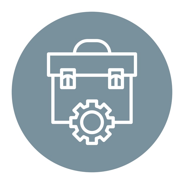Imagen vectorial del icono de la configuración del maletín Se puede usar para documentos y archivos