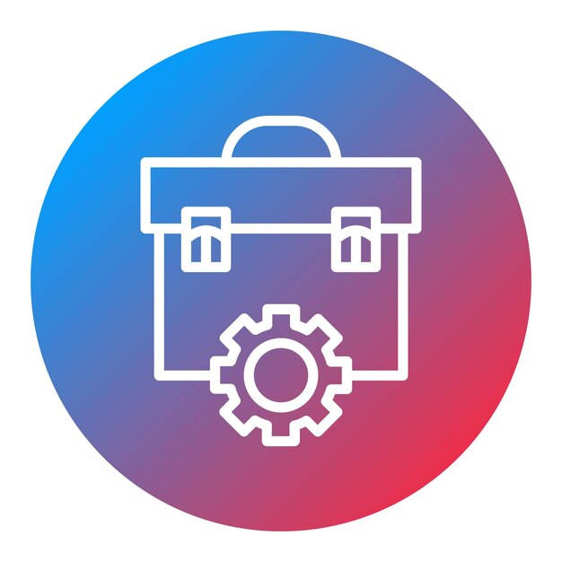 Imagen vectorial del icono de la configuración del maletín Se puede usar para documentos y archivos