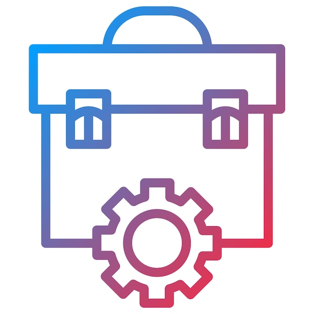 Imagen vectorial del icono de la configuración del maletín Se puede usar para documentos y archivos
