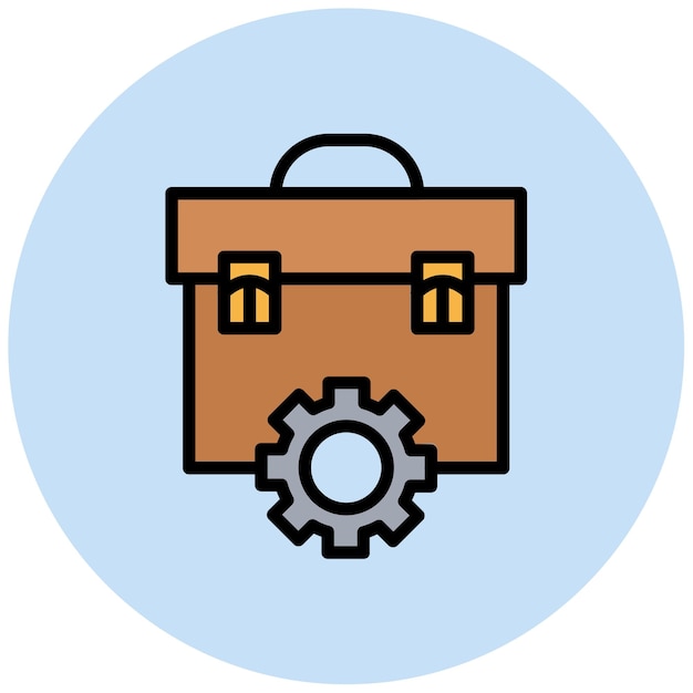Imagen vectorial del icono de la configuración del maletín Se puede usar para documentos y archivos