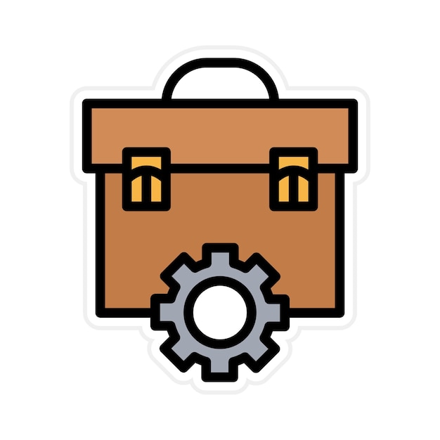 Imagen vectorial del icono de la configuración del maletín Se puede usar para documentos y archivos