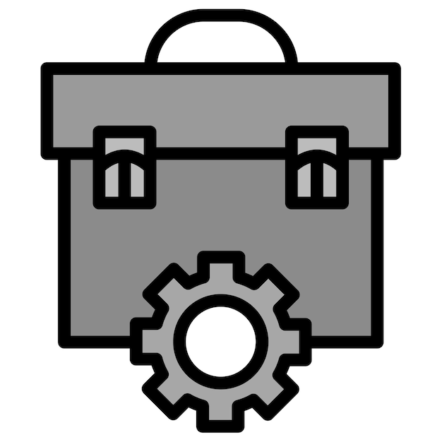 Imagen vectorial del icono de la configuración del maletín Se puede usar para documentos y archivos