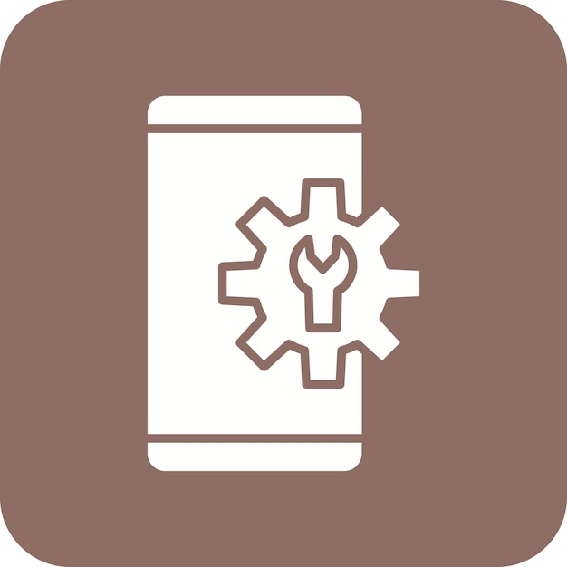 Imagen vectorial de icono de configuración móvil Se puede utilizar para el marketing en línea