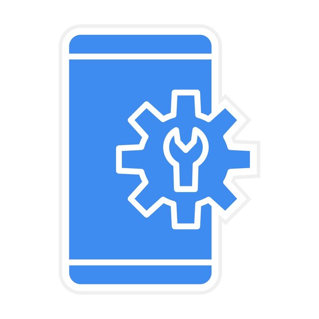 Imagen vectorial de icono de configuración móvil Se puede utilizar para el marketing en línea