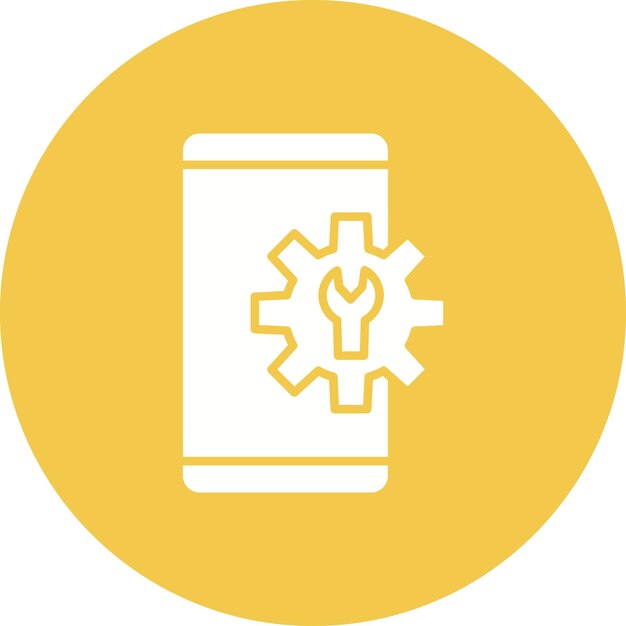 Imagen vectorial de icono de configuración móvil Se puede utilizar para el marketing en línea