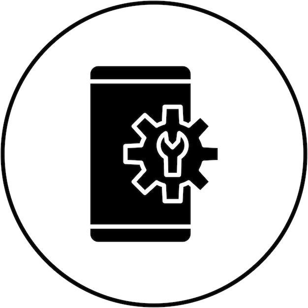 Imagen vectorial de icono de configuración móvil Se puede utilizar para el marketing en línea