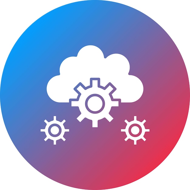 Imagen vectorial del icono de configuración de la nube Se puede utilizar para la computación en la nube
