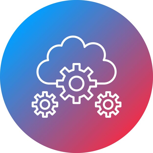 Imagen vectorial del icono de configuración de la nube Se puede utilizar para la computación en la nube
