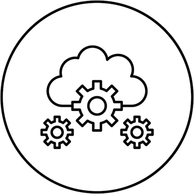 Imagen vectorial del icono de configuración de la nube Se puede utilizar para la computación en la nube
