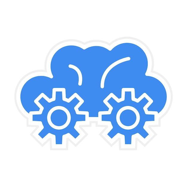 Imagen vectorial del icono de la configuración de la nube Se puede utilizar para el marketing en línea
