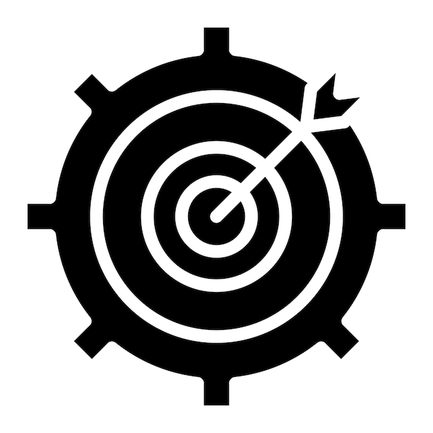 Imagen vectorial del icono de configuración de objetivos Puede utilizarse para la organización