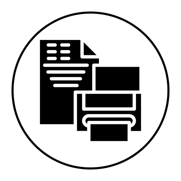 Imagen vectorial del icono de configuración de la página Se puede utilizar para imprimir
