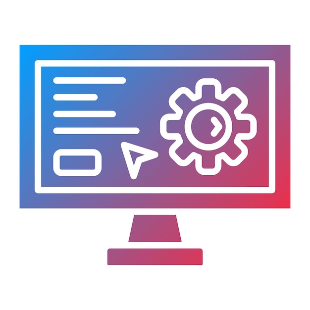 Imagen vectorial de icono de configuración de programación Se puede utilizar para SEO y SEM