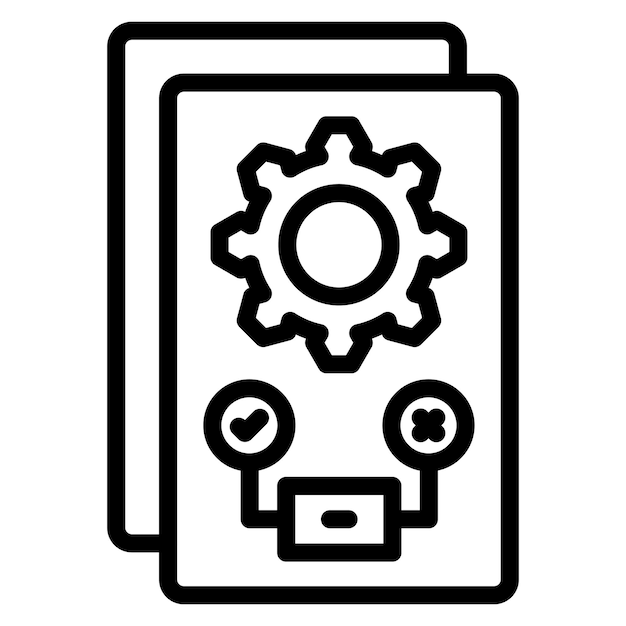 Imagen vectorial del icono de configuración de prueba Se puede utilizar para pruebas de software
