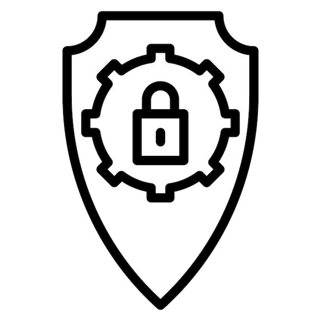 Imagen vectorial del icono de configuración de seguridad Se puede utilizar para la incorporación empresarial