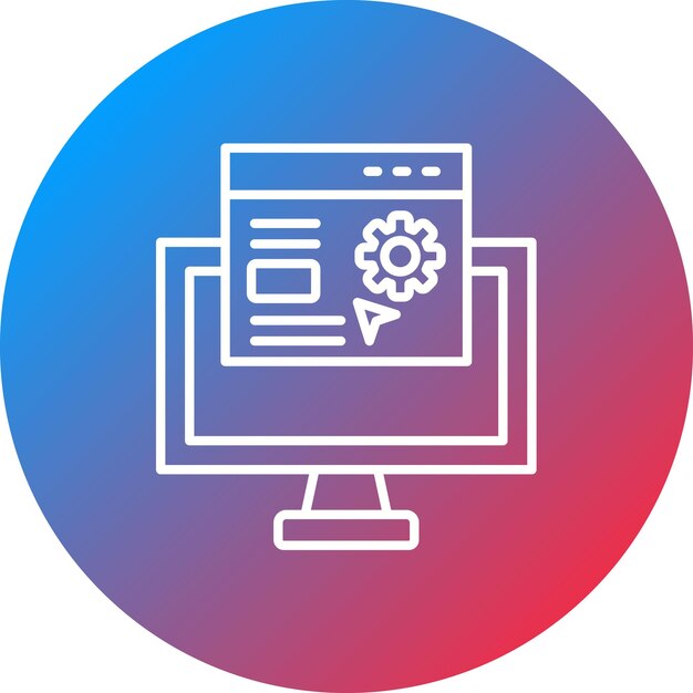Imagen vectorial del icono de la configuración del sitio web Se puede utilizar para SEO y SEM