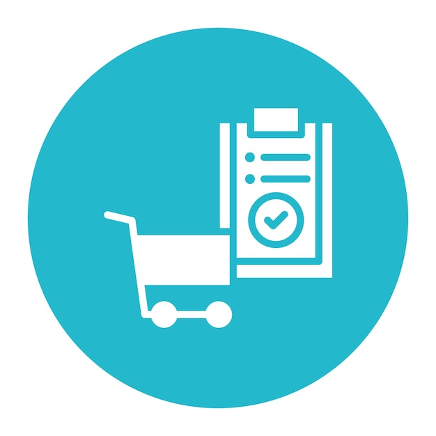 Imagen vectorial del icono de confirmación del carrito Se puede utilizar para la tienda de comercio electrónico