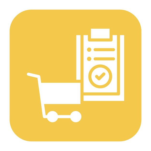 Imagen vectorial del icono de confirmación del carrito Se puede utilizar para la tienda de comercio electrónico