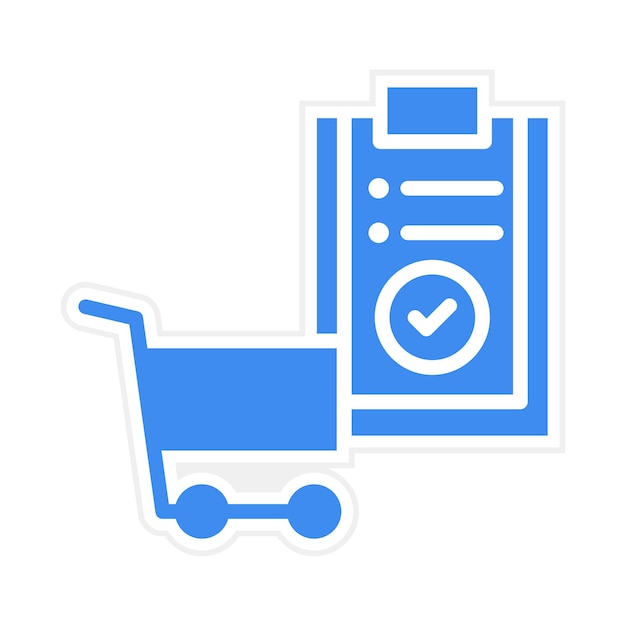 Imagen vectorial del icono de confirmación del carrito Se puede utilizar para la tienda de comercio electrónico