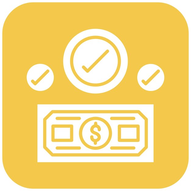 Imagen vectorial del icono de confirmación Se puede utilizar para los servicios de dinero en línea