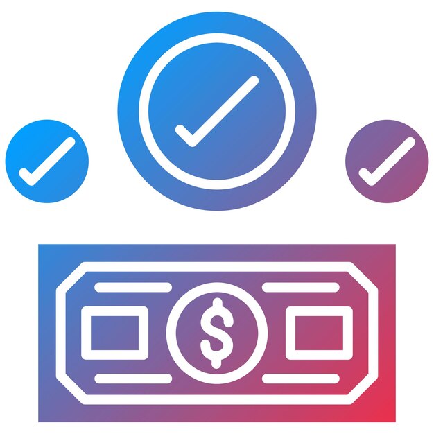 Imagen vectorial del icono de confirmación Se puede utilizar para los servicios de dinero en línea