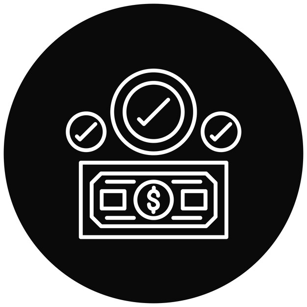 Imagen vectorial del icono de confirmación Se puede utilizar para los servicios de dinero en línea