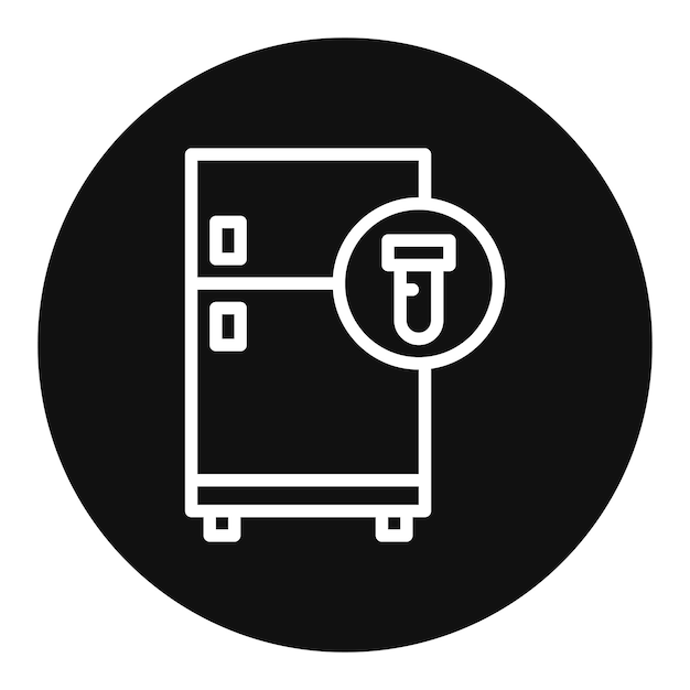 Imagen vectorial del icono del congelador del laboratorio Se puede utilizar para el laboratorio virtual