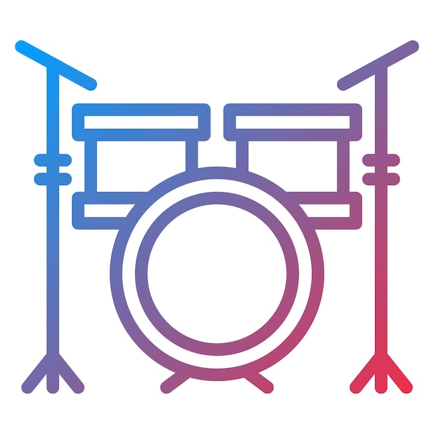 Imagen vectorial del icono del conjunto de tambores Se puede usar para Artist Studio