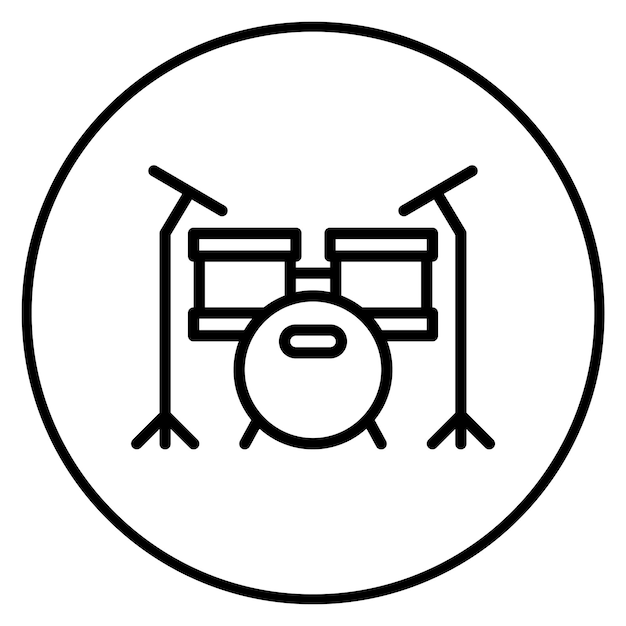 Imagen vectorial del icono del conjunto de tambores Se puede usar para Rock and Roll
