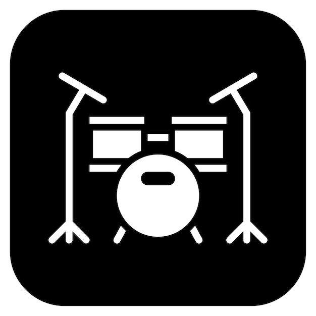 Imagen vectorial del icono del conjunto de tambores Se puede usar para Rock and Roll