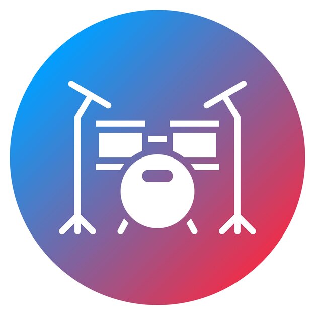 Imagen vectorial del icono del conjunto de tambores Se puede usar para Rock and Roll
