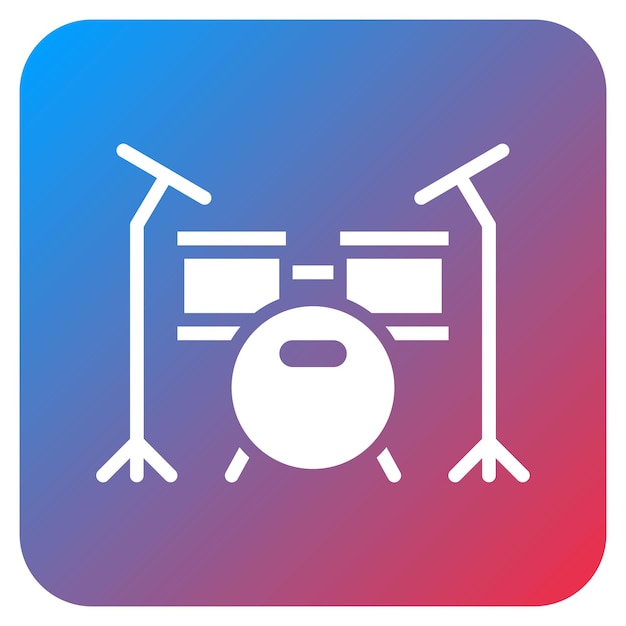 Imagen vectorial del icono del conjunto de tambores Se puede usar para Rock and Roll