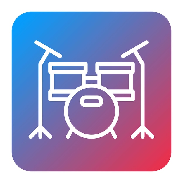 Imagen vectorial del icono del conjunto de tambores Se puede usar para Rock and Roll