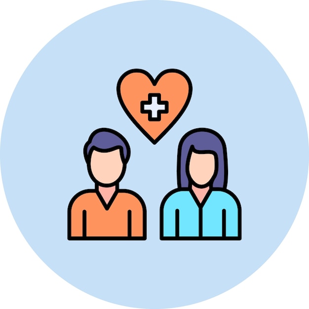 Imagen vectorial de icono de consejería de pareja Se puede utilizar para la salud mental