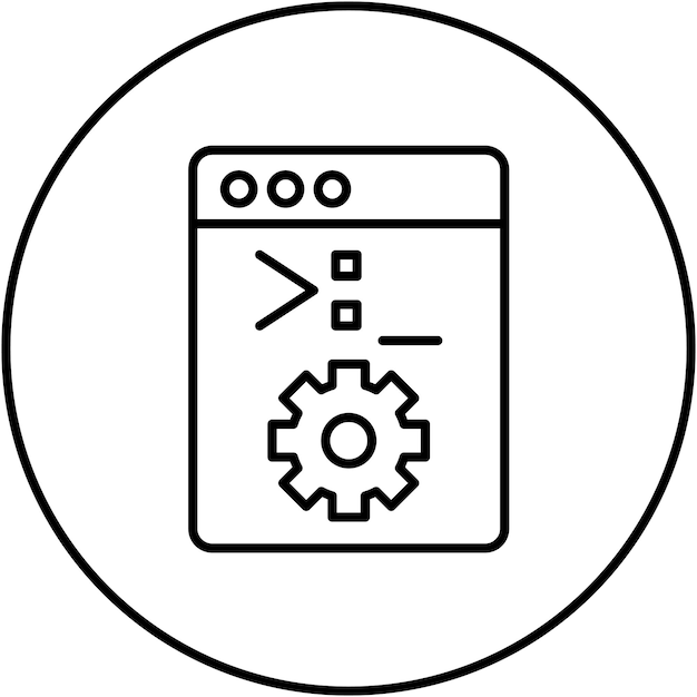 Vector imagen vectorial del icono de la consola del sistema se puede usar para no código