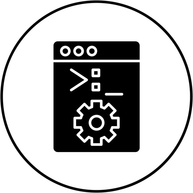 Imagen vectorial del ícono de la consola del sistema Se puede usar para No Código