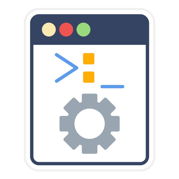 Imagen vectorial del icono de la consola del sistema Se puede usar para No Código