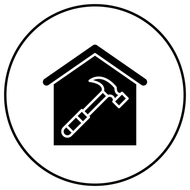 Imagen vectorial del icono de construcción de la casa Se puede utilizar para bienes raíces