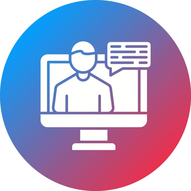 Imagen vectorial de icono de consulta en línea Se puede utilizar para la gestión empresarial
