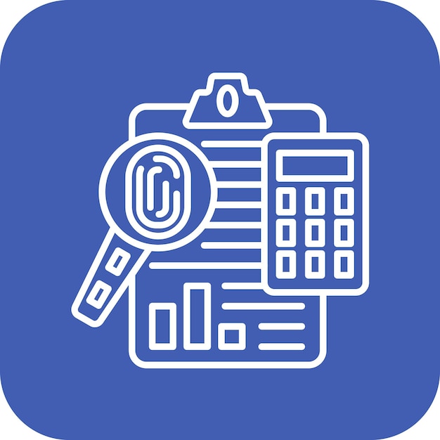 Imagen vectorial del icono de contabilidad forense Se puede utilizar para la contabilidad
