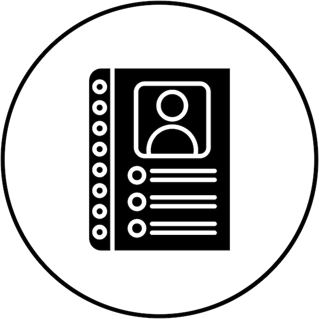 Imagen vectorial del icono de contactos Se puede utilizar para Comunicación y Medios