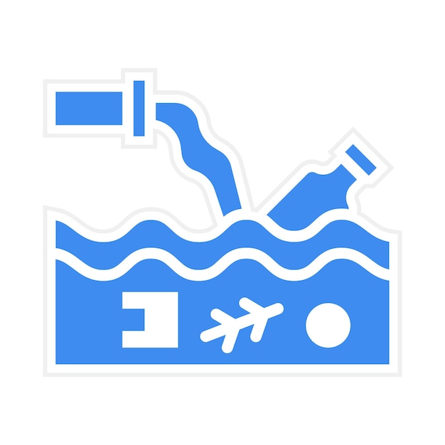 Imagen vectorial del icono de contaminación del agua Se puede utilizar para la crisis del agua
