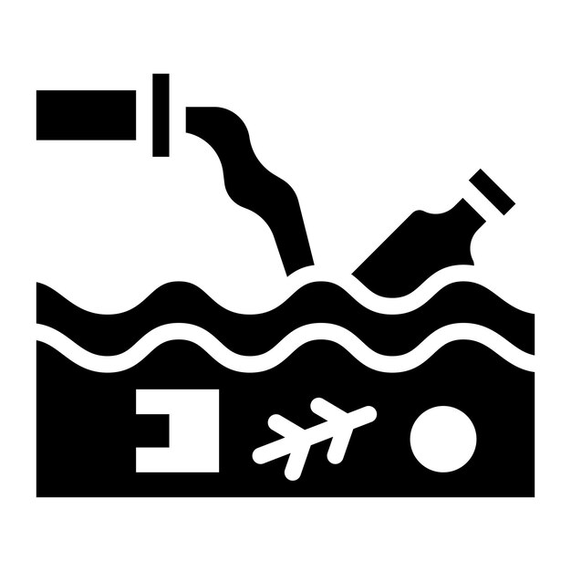 Imagen vectorial del icono de contaminación del agua Se puede utilizar para la crisis del agua